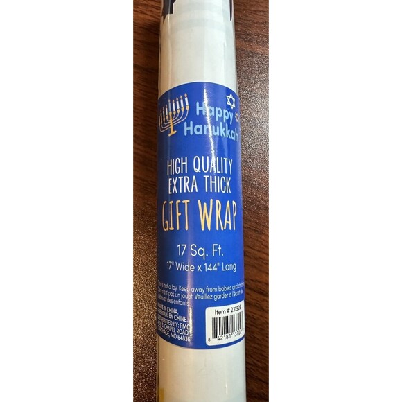 Happy Hanukkah Gift Wrap Chanukah 17” X 144” Lot of 3 - Picture 2 of 5